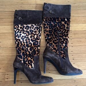 Vintage Ralph Lauren leopord print knee-high boots